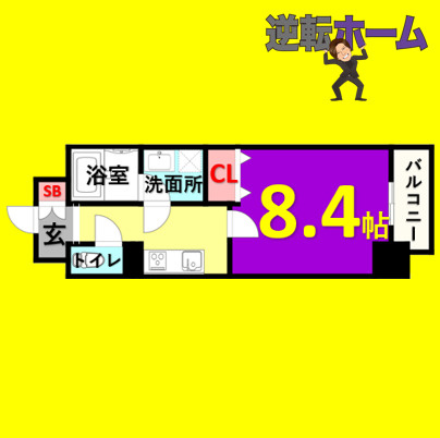 ecrin上前津　名古屋市賃貸　仲介手数料無料の間取り