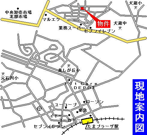 メゾンヴェール宮前の地図|閑静な住宅地です