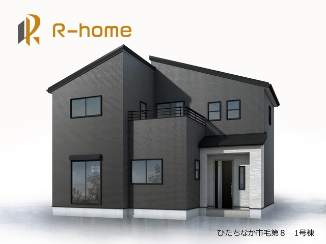 ひたちなか市市毛第8　新築戸建て　1号棟の外観パース|2025年11月完成予定！近隣の同仕様完成物件をご見学いただけます♪