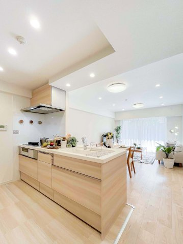 ラ・ヴィータシティ 　（川崎区富士見1丁目）のキッチン|使いやすいキッチン こちらでお料理をお楽しみください　会話も弾む対面式です    時間短縮の食洗乾燥機付き　