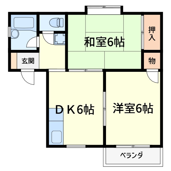 【間取り】 | 奥田ハイツA棟