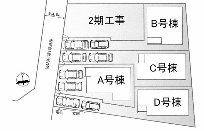 茅ヶ崎市東海岸南4丁目新築戸建て　B号棟の区画図|区画図「茅ヶ崎市東海岸南4丁目新築戸建て」
