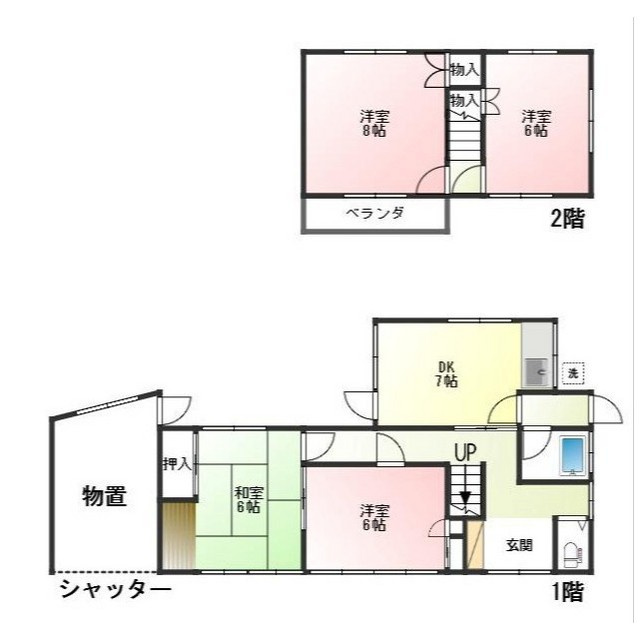岐阜市則武の一戸建ての間取り