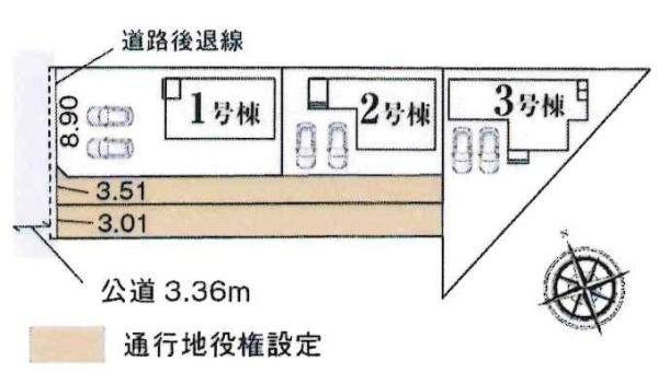 豊川市伊奈町出口59期　全3棟・3号棟の区画図