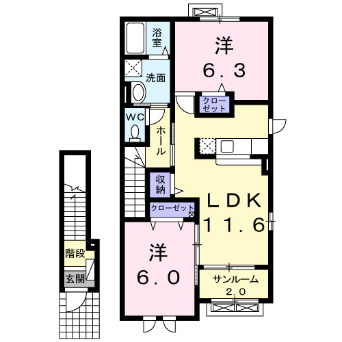 Ｇコ－ポＢ棟の間取り