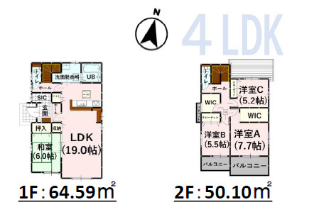 仲介手数料不要　よかタウンBloom・For:Ｍ菊池市隈府３期【隈府小・菊池南中】の間取り|内装パターン