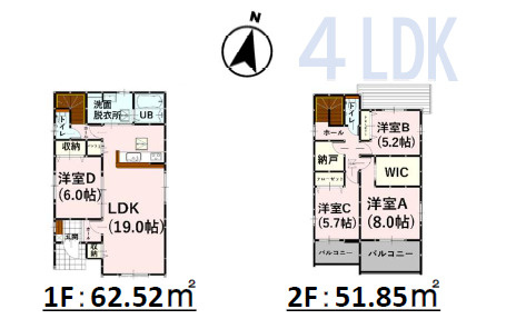 仲介手数料不要　よかタウンBloom・For:Ｍ菊池市隈府３期【隈府小・菊池南中】の外観パース|内装パターン