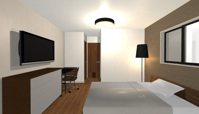 西五百住町　建築条件付き土地の完成予想図|【３階左側洋室６帖/イメージパース】
収納スペースがございます！お部屋の中がスッキリ片付きそう♪