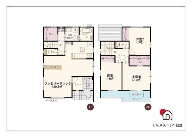 【間取り】 | 深谷市上野台第59期　ワイウッドコート　新築戸建　全3区画　1号棟　 | 1号棟