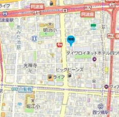 クロスレジデンス大阪新町の地図