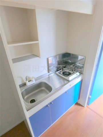 シンシア蒲田ステーションプラザのキッチン|ガスキッチン　まな板スペースあり