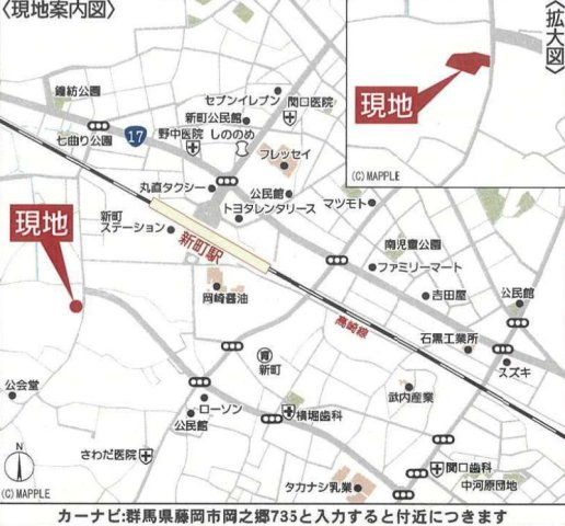 藤岡市岡之郷第2　１号棟(全３棟)　クレイドルガーデン　新築建売分譲の地図