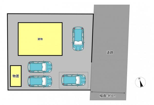 八戸市南白山台２丁目の区画図|４台駐車可能です。