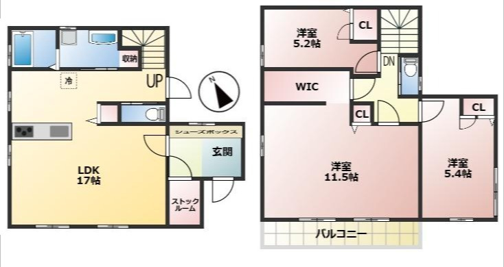 安城市横山町浜畔上　中古戸建の間取り