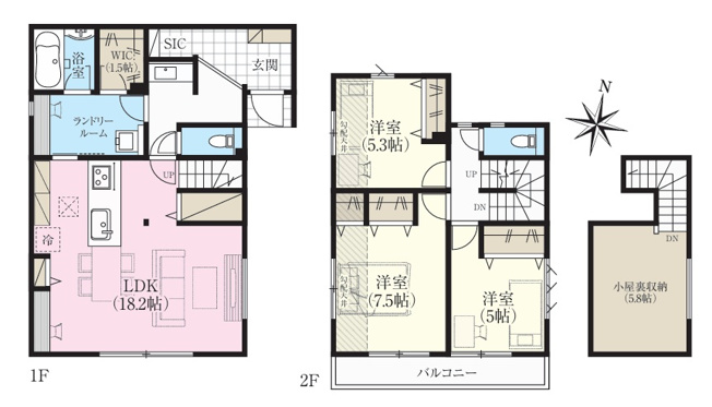 【間取り】 | 三島市谷田　新築一戸建て　1号棟
