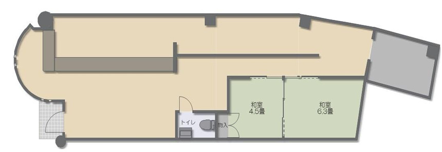 大阪市東成区大今里南４丁目の店舗一部の間取り