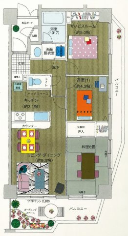 ロアーブルサン橋本の間取り