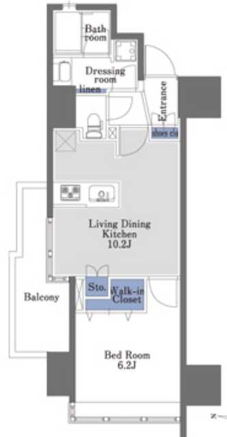 プライムメゾン早稲田　眺望良好　スーパー至近　角部屋の間取り