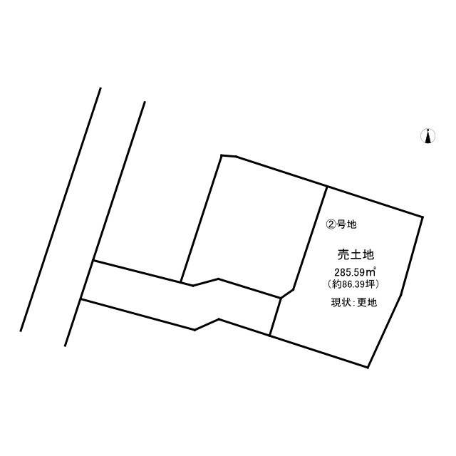 花ヶ島町南赤江町　2区画の土地図