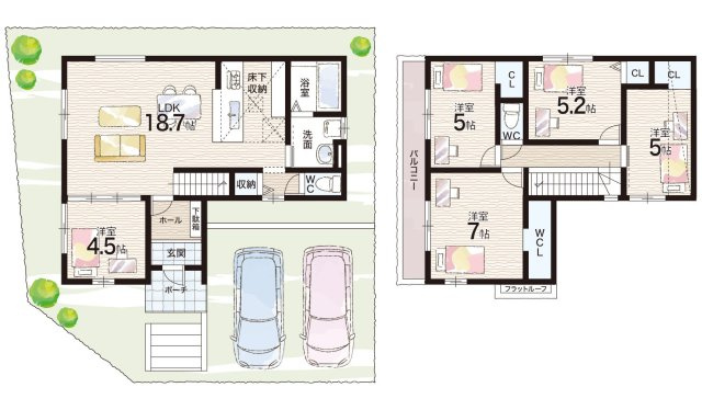 宝塚市中山桜台　第1期　新築一戸建ての間取り