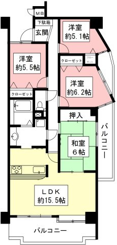 ６３１６８　アメニティ福光の間取り