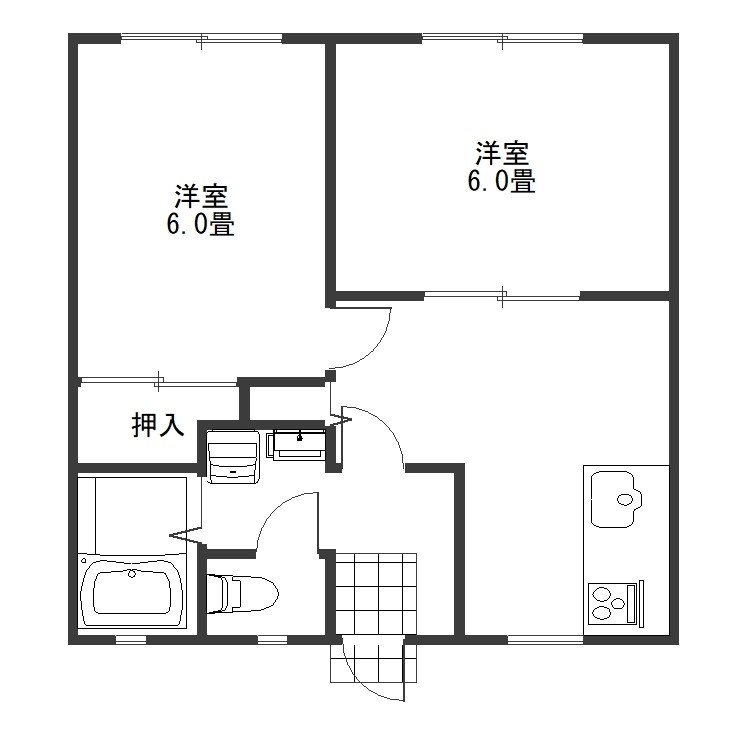桐生市錦町２丁目のアパートの間取り