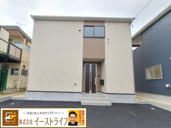 【新築戸建】　いわき市平第19の外観|2号棟玄関側外観