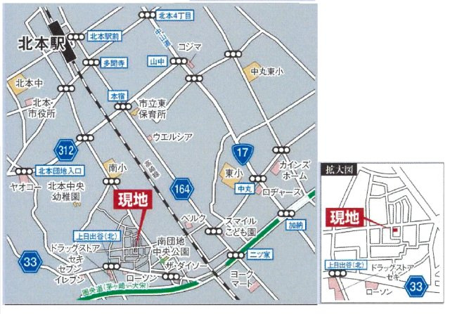 仲介手数料無料　北本市下石戸下　新築戸建　全１棟の地図