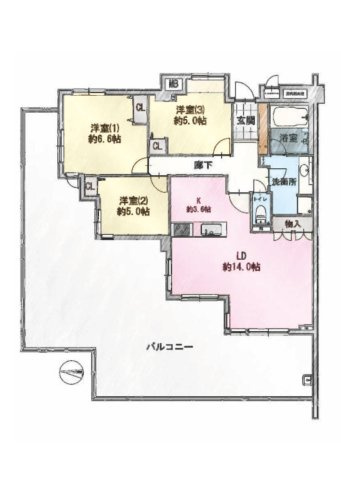 開放的な大型バルコニー付き角住戸！～マレヴィラージュ梶ヶ谷～