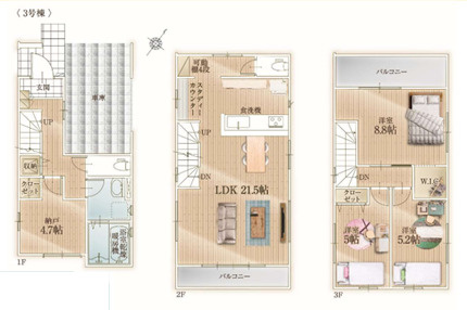 船橋市前原西５丁目　３号棟　３LDK＋納戸
