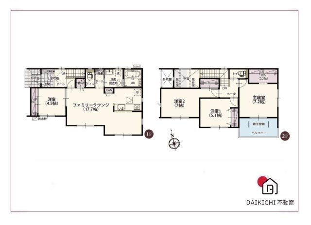 【間取り】 | 深谷市岡第12期　ワイウッドコート　新築戸建　全2棟　2号棟 | 2号棟