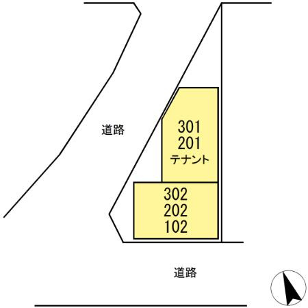 中迫ハイツの区画図