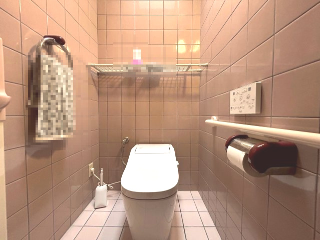 一棟ビル　長岡京市久貝2丁目のトイレ|温水便座付きタンクレスのトイレです。