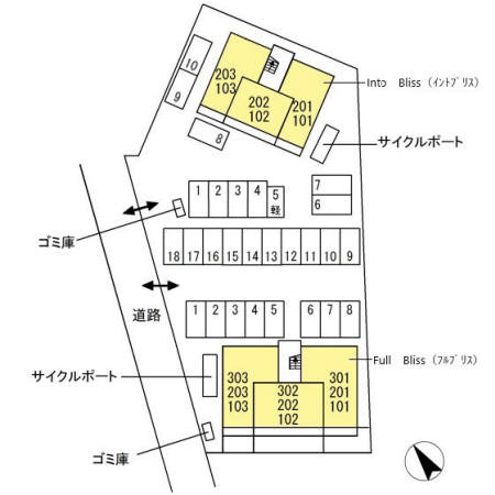 Full　Bliss　/Into　Bliss　Into　Bliss（ｲﾝﾄﾌﾞﾘｽ）の区画図