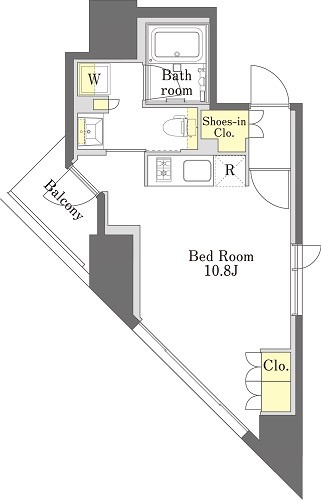 プライムメゾン本郷の間取り|ワンルーム
