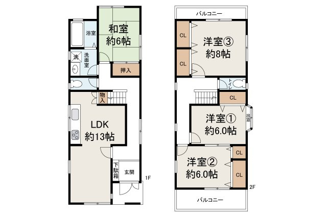 堺市中区深井北町の間取り