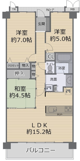 【間取り】 | 泉ヶ丘アイプレイス（三原台小学校）
