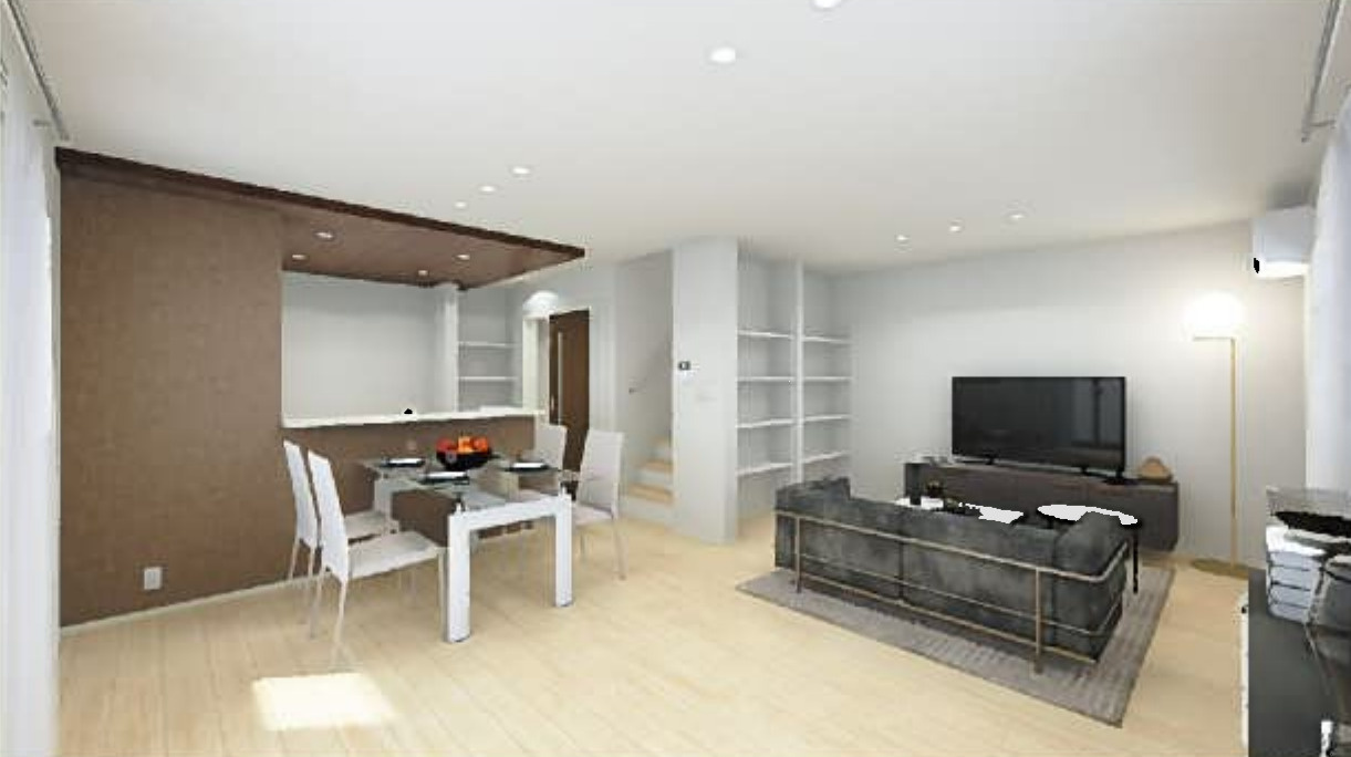 横浜市青葉区もえぎ野 新築戸建て【仲介手数料無料】カースペース2台の居間・リビング