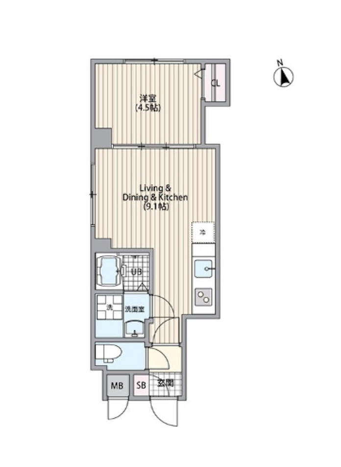 渋谷区恵比寿２丁目の賃貸マンションの間取り