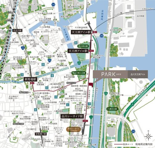 品川区東品川３丁目の賃貸マンションの地図