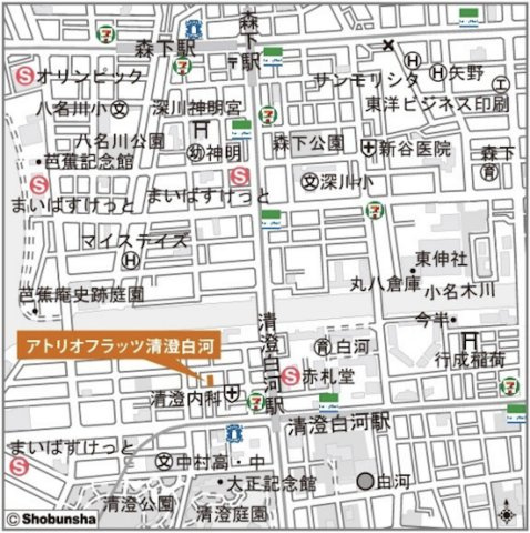 アトリオフラッツ清澄白河の地図