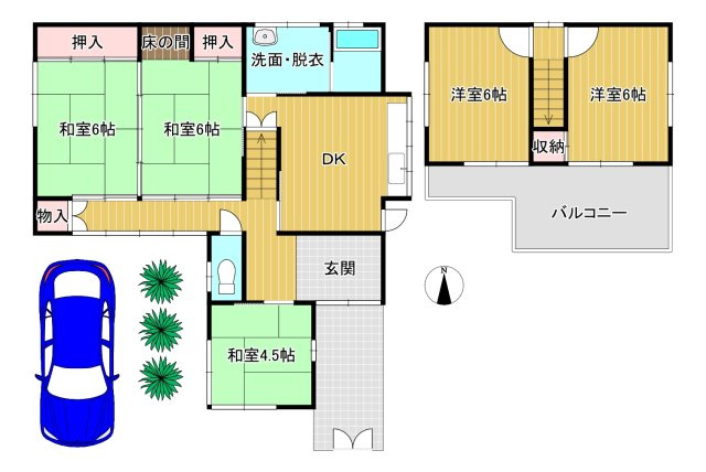 岸和田市土生町６丁目　中古戸建の間取り