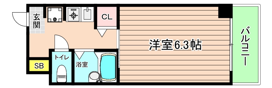 大阪市城東区蒲生２丁目の賃貸マンションの間取り