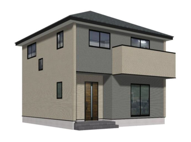 【外観パース】 | アーバンスタイル前橋市朝倉町2期ー② | （完成予想図）
わかば小学校、明桜中学校まで徒歩5分！
JR前橋大島駅まで1.3Km♪