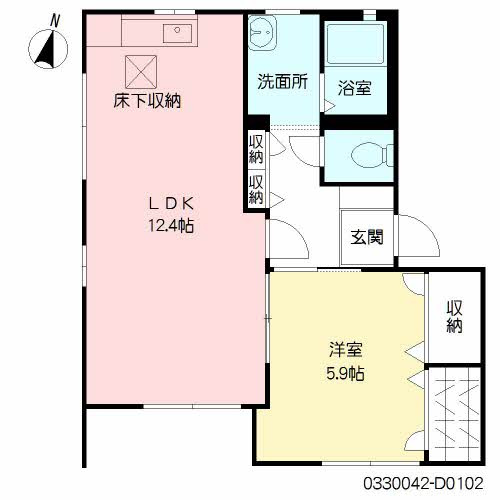 直方市大字上頓野のアパートの間取り