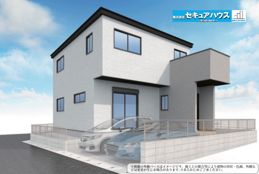 刈谷市野田町1期 全2棟 の外観|【1号棟パース】
■株式会社　セキュアハウス■
住宅ローンに強く、知識、経験豊富なスタッフ在籍
お客様に寄り添い、ご成約後もサポート致します。