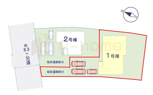 取手市宮和田14期　新築戸建て　1号棟の区画図|大きなお買い物だからこそ、メリット・デメリットを伝えさせて頂きます。
R-homeにお任せください♪