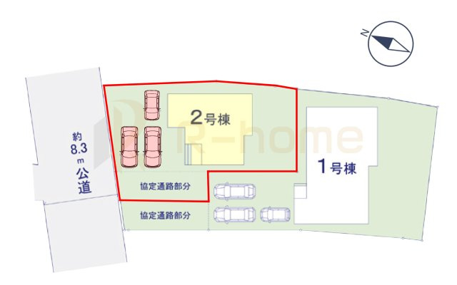 取手市宮和田14期　新築戸建て　2号棟の区画図|大きなお買い物だからこそ、メリット・デメリットを伝えさせて頂きます。
R-homeにお任せください♪