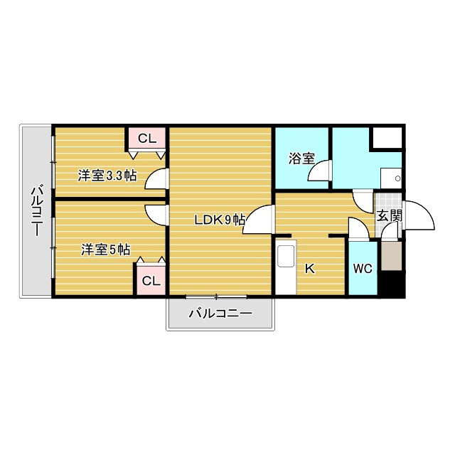 大阪市浪速区浪速東２丁目の賃貸マンションの間取り