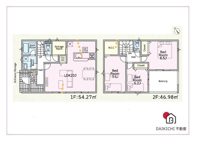 【間取り】 | 上里町嘉美第4   クレイドルガーデン　新築戸建　全8棟　8号棟 | 8号棟